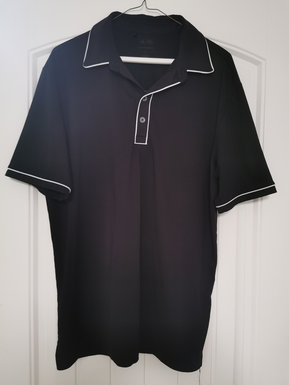 adidas Black Polo with White Trim
